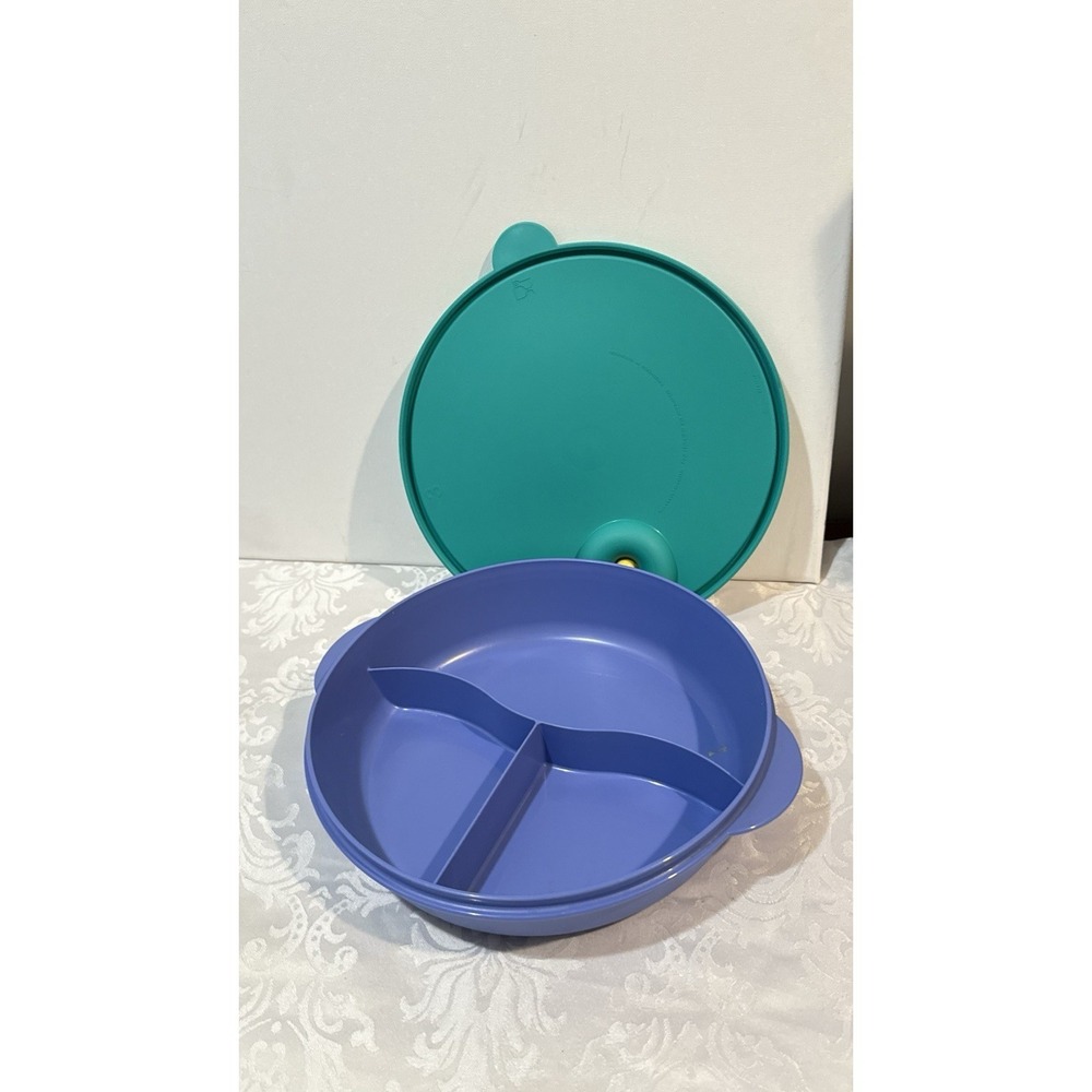VINTAGE 1990s Tupperware Crystalwave Large Divided Microwave Food Dish